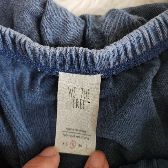 Free People Love Letter Women's Small Off The Shoulder Ruffle Crop Top Blue - Picture 5 of 10